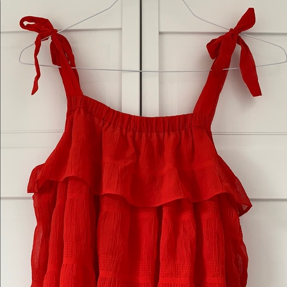 Red Ruffle Maxi Adjustable Straps - Picture 2 of 3
